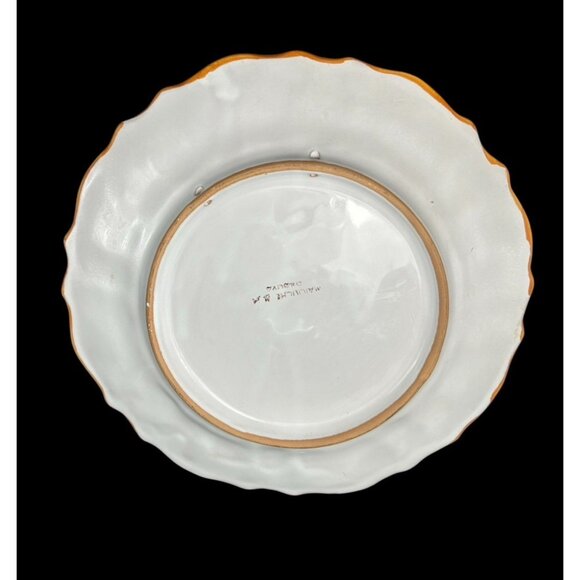 Wall Plate Majolica Pottery Deruta Italy Hand Painted Floral Ceramic 9. 75"  Vtg - Picture 4 of 7